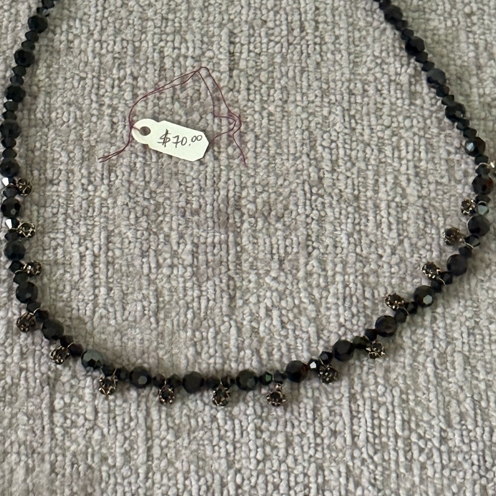 Elegant Black Beaded Necklace
